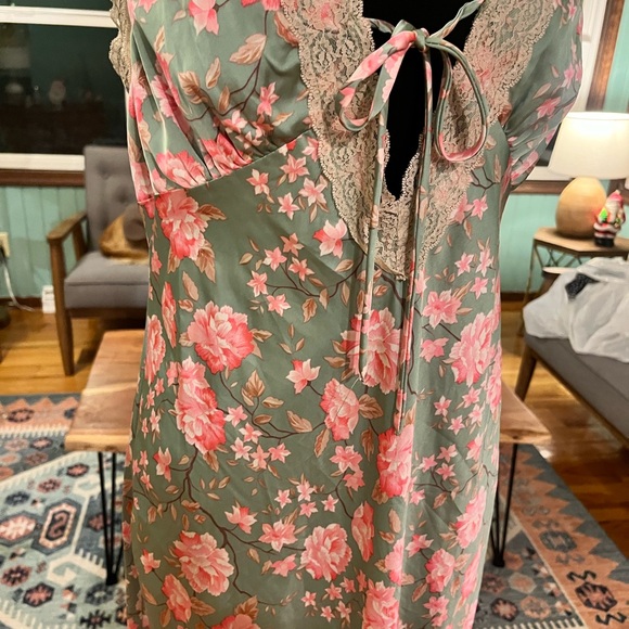 One Clothing Floral Dress with Green and Pink - Picture 2 of 5